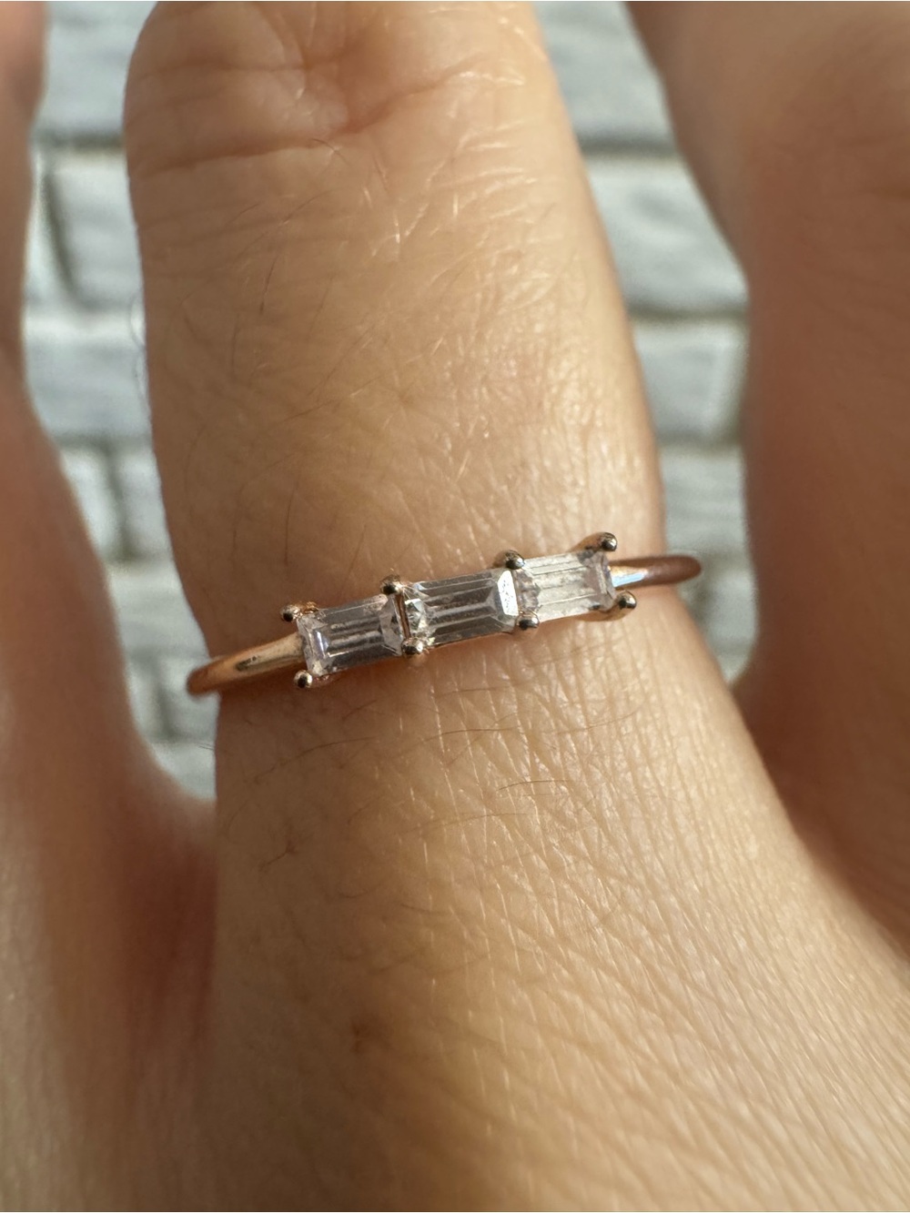 Dainty Stackable Baguette Band